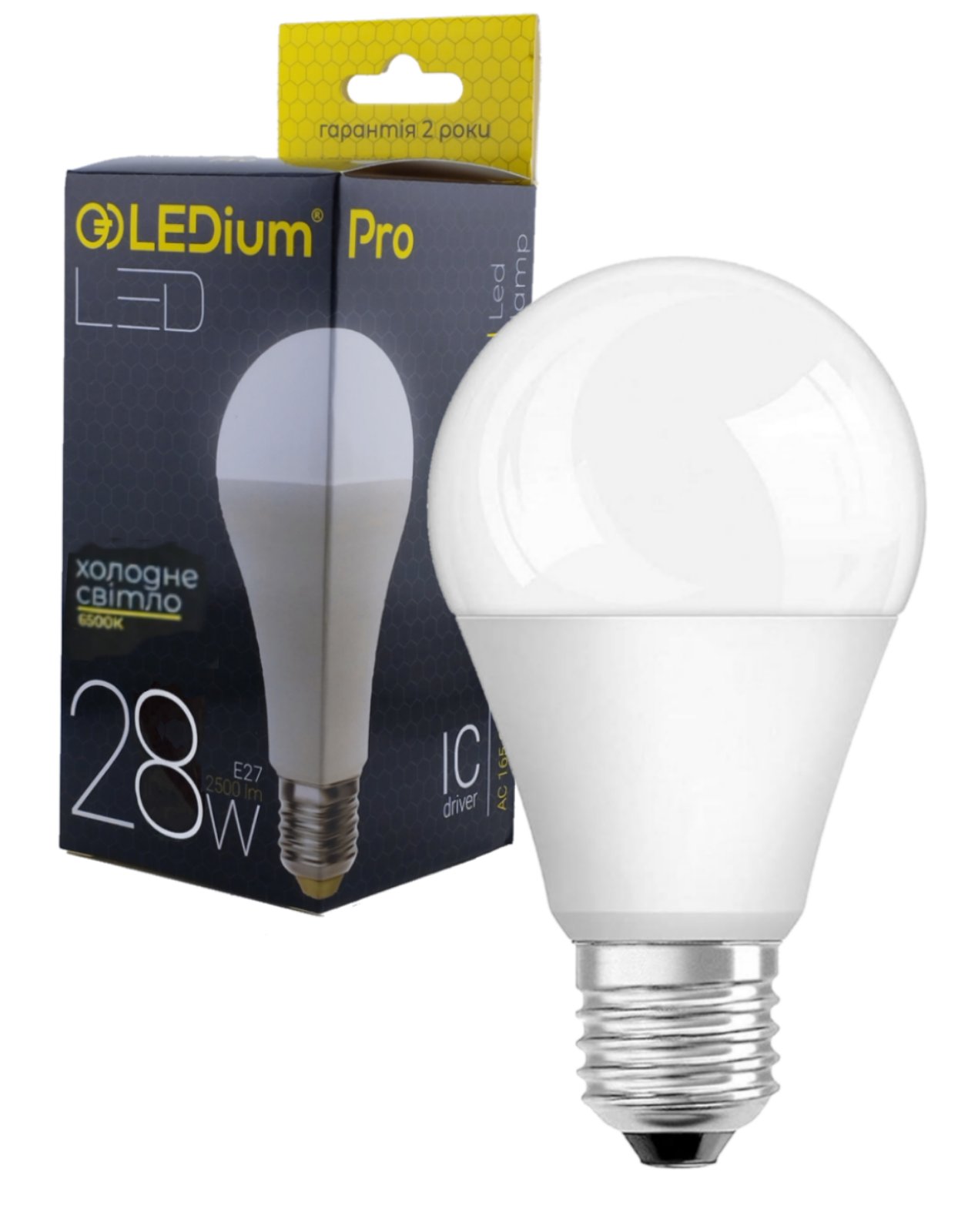Лампа світлодіодна 28W 6500K 2500Lm Е27 AC165-265V LEDium PRO